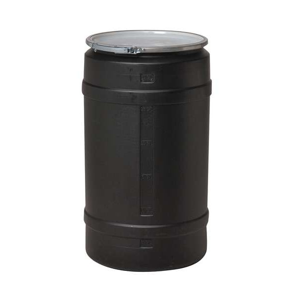 Open Head Transport Drum, Polyethylene, 20 gal, Unlined, Black