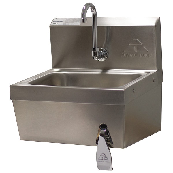 Hand Sink, Wall, 15-1/4 In. L, 17-1/4 In. W