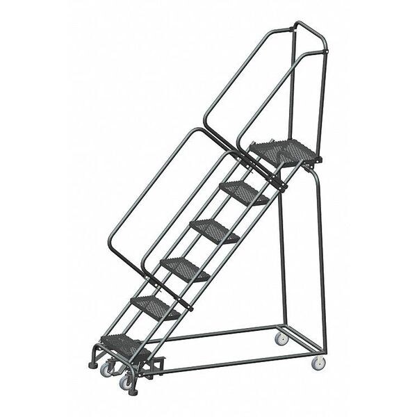 93" H Steel Rolling Ladder, 6 Steps, 450 lb. Load Capacity
