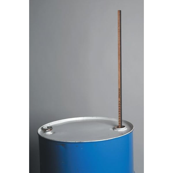 44 in L Drum Gauge Stick for 55 gal Drum, Hardwood, 5/8 in W, 1 gal Increment Marks