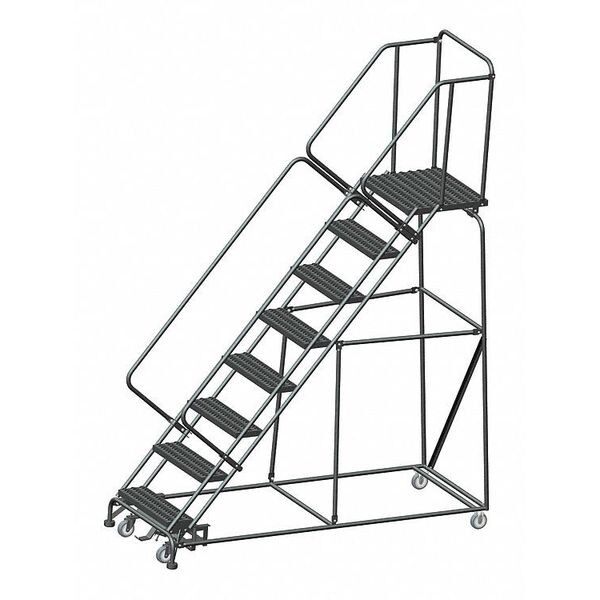 113" H Steel Rolling Ladder, 8 Steps, 450 lb. Load Capacity