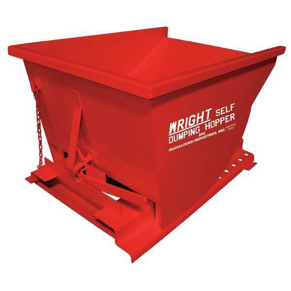Self Dumping Hopper, 7 cu ft, Load Capacity 4000 lb, Red