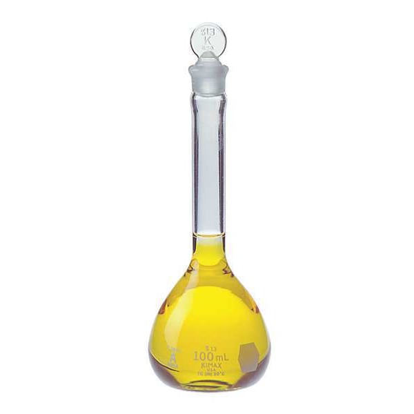 Volumetric Flask, 100mL, Clear, PK12