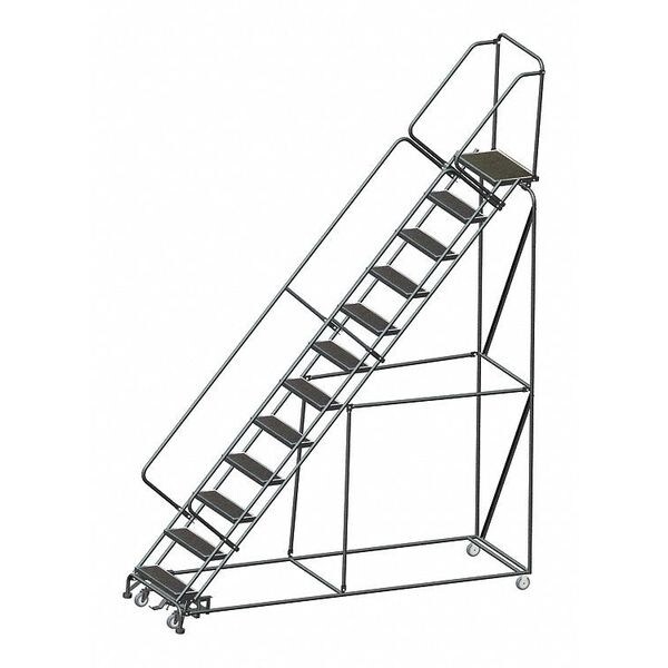 153" H Steel Slope Lockstep Rolling Ladder, 12 Steps, 450 lb. Load Capacity