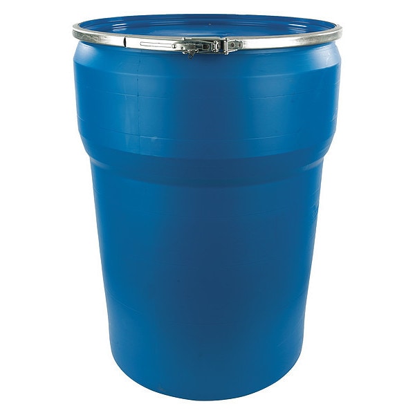 Open Head Transport Drum, Polyethylene, 47 gal, Unlined, Blue