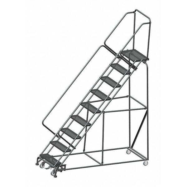123" H Steel Slope Lockstep Rolling Ladder, 9 Steps, 450 lb. Load Capacity