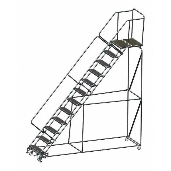 153" H Steel Slope Lockstep Rolling Ladder, 12 Steps, 450 lb. Load Capacity
