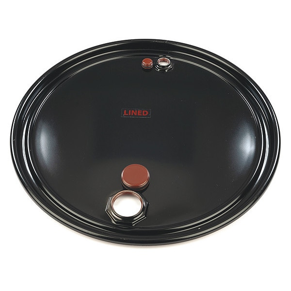 Drum Cover, 55 Gal, Steel, w/Bung Fittings