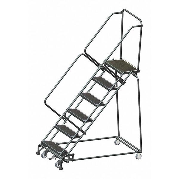 93" H Steel Rolling Ladder, 6 Steps, 450 lb. Load Capacity