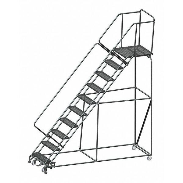 133" H Steel Slope Lockstep Rolling Ladder, 10 Steps, 450 lb. Load Capacity