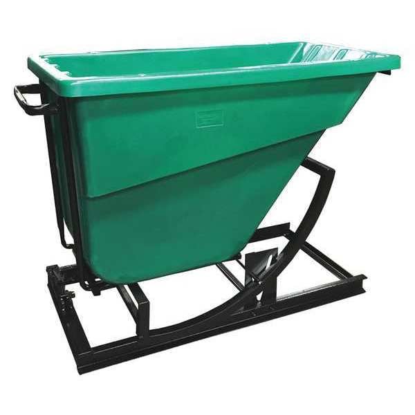Self Dumping Hopper, 750 lb., Poly, Green