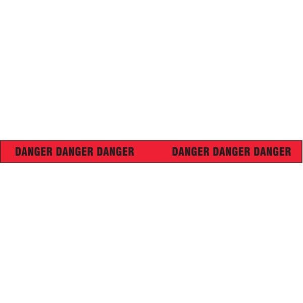 Barricade Tape, Danger, Red, 3 in Wide x 500 ft Length, Polypropylene, 4 mil