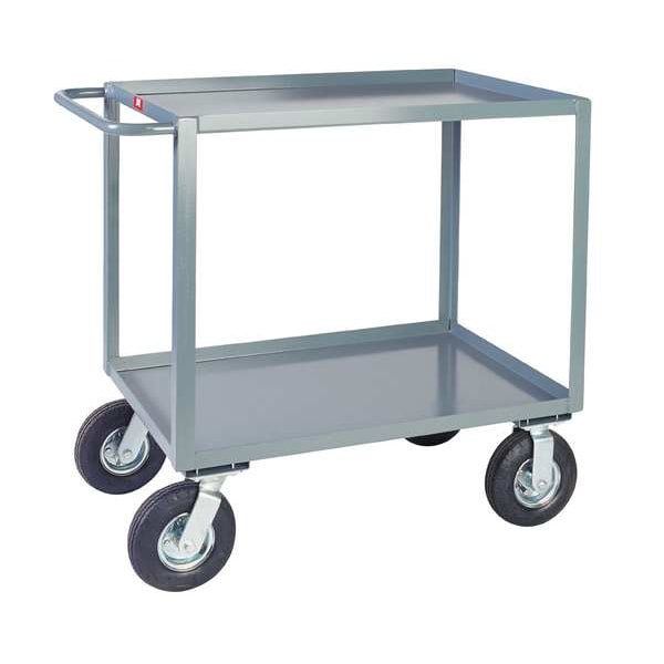 Flat Handle Utility Cart, Steel, 1200 lb Load Capacity, 3 Shelves, 54 in L, 25 in W, 39" H