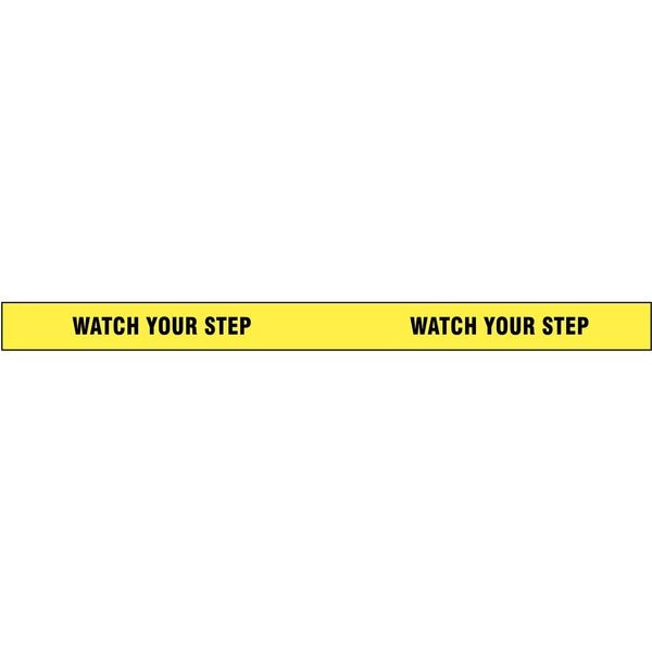 Floor Marking Tape, vinyl, Message, Black, Yellow, 2 in W., 7 mil Thickness