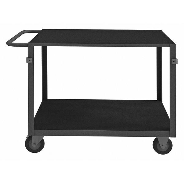Instrument Cart with Flush Metal Shelves, Steel, 1,400 lb Load Capacity, 2 Shelves, 78 1/2 in L