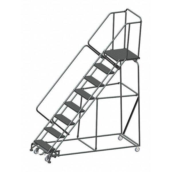 113" H Steel Rolling Ladder, 8 Steps, 450 lb. Load Capacity