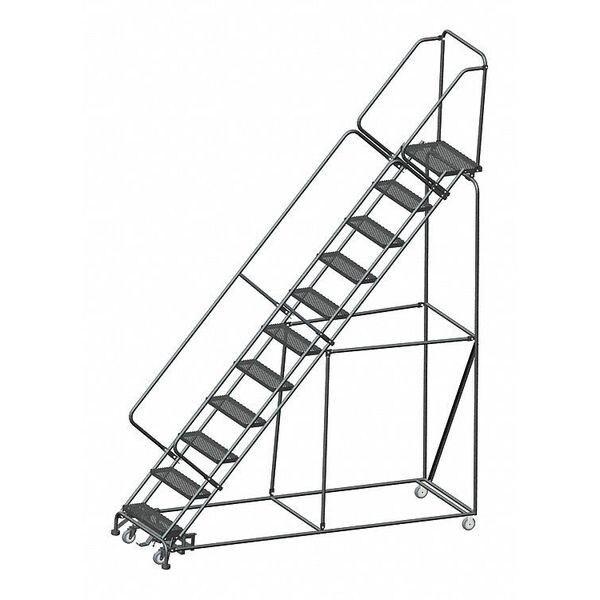 143" H Steel Slope Lockstep Rolling Ladder, 11 Steps, 450 lb. Load Capacity