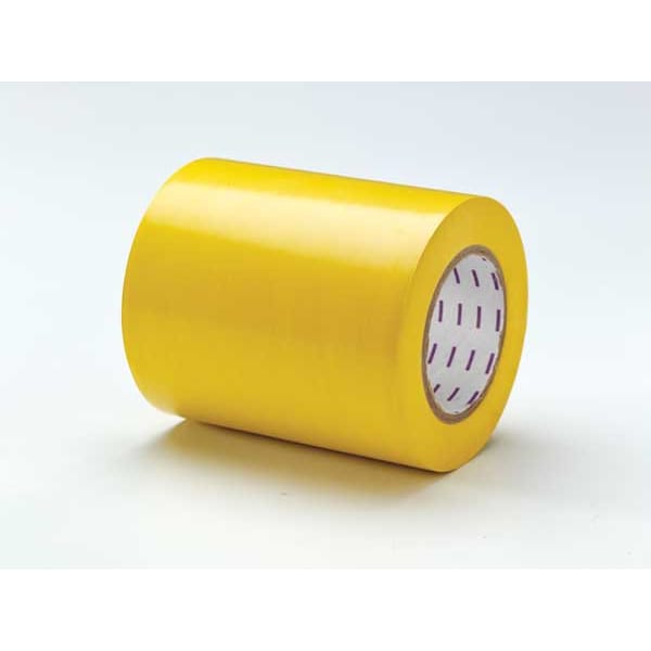Floor Marking Tape, vinyl, No Legend, Yellow, 6 in W., 5 mil Thickness