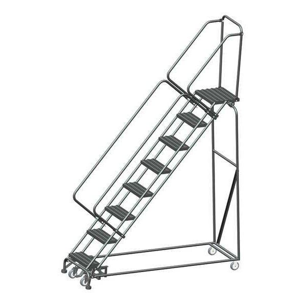 113" H Steel Rolling Ladder, 8 Steps, 450 lb. Load Capacity