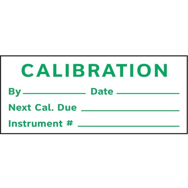 Calibration Label, ENG, Green/White, PK350, TCSL1-21004