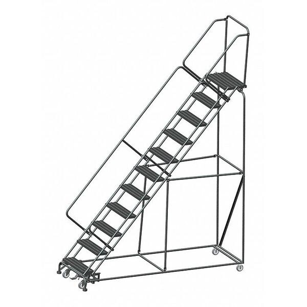 143" H Steel Slope Lockstep Rolling Ladder, 11 Steps, 450 lb. Load Capacity