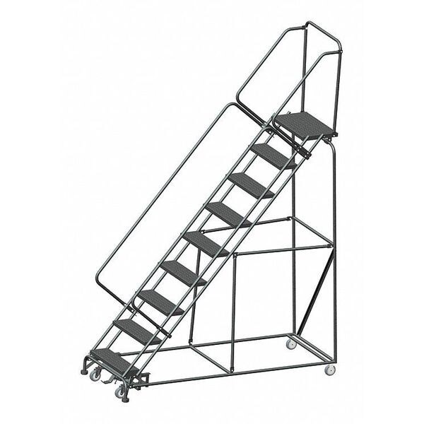 123" H Steel Slope Lockstep Rolling Ladder, 9 Steps, 450 lb. Load Capacity