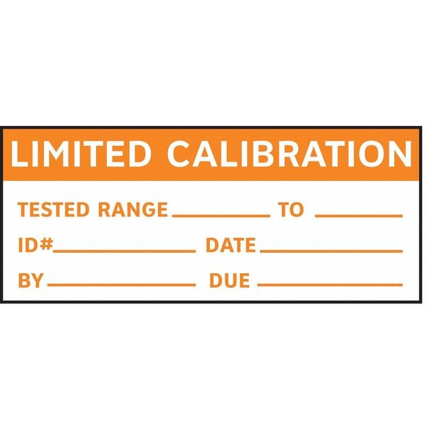 Calibration Label, ENG, Orange/White, PK225
