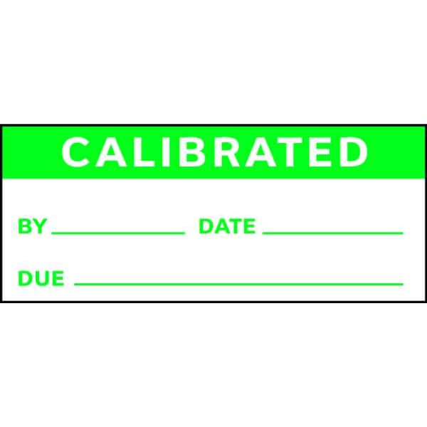 Calibration Label, ENG, Green/White, PK350, TC-21003