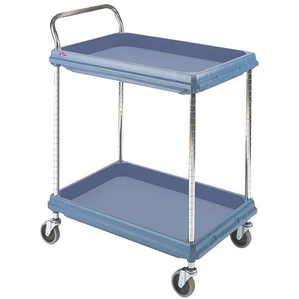 Utility Cart with Antimicrobial Deep Lipped Plastic Shelves, Plastic (Shelf), 400 lb Load Capacity