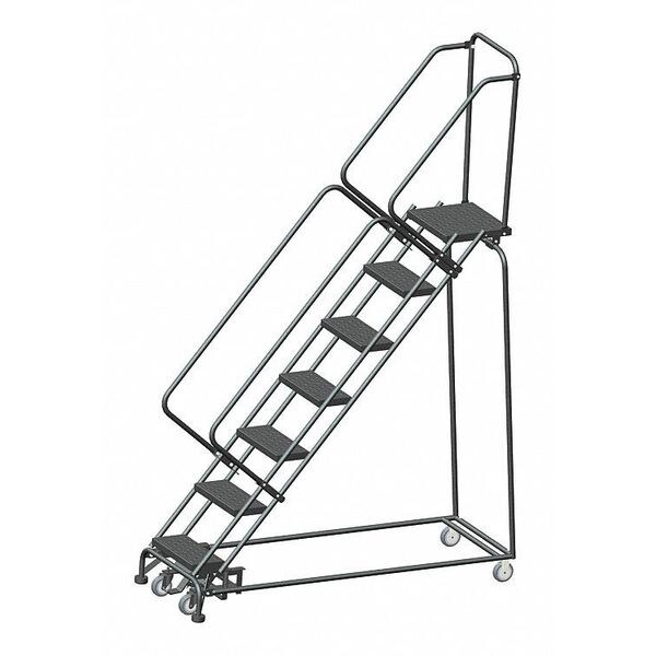 103" H Steel Rolling Ladder, 7 Steps, 450 lb. Load Capacity