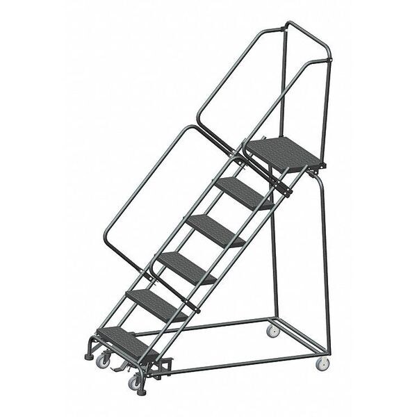 93" H Steel Rolling Ladder, 6 Steps, 450 lb. Load Capacity
