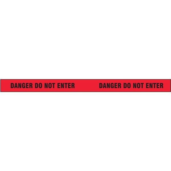 Barricade Tape, Danger Do Not Enter, Red, 2 in Wide x 180 ft Length, Vinyl, 4 mil