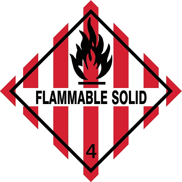 DOT Label, 4 In. H, Black/Red, White, PK250
