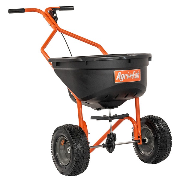 110 lbs Cap Broadcast Push Spreader For Fertilizer, Grass Seed & Ice Melt, 10ft Spread, T-Handle