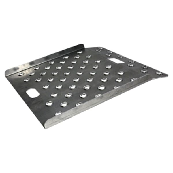 Curb Ramp, Aluminum, 22 In. W, 24 In. L, Color: Silver