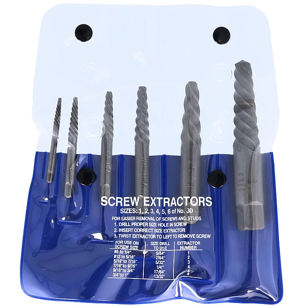 Screw Extractor Set, Carbon Steel