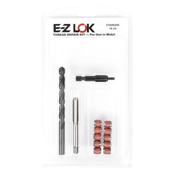 Thread Repair Kit, Self Locking Thread Inserts, 18-8 Stainless Steel, 10 Inserts