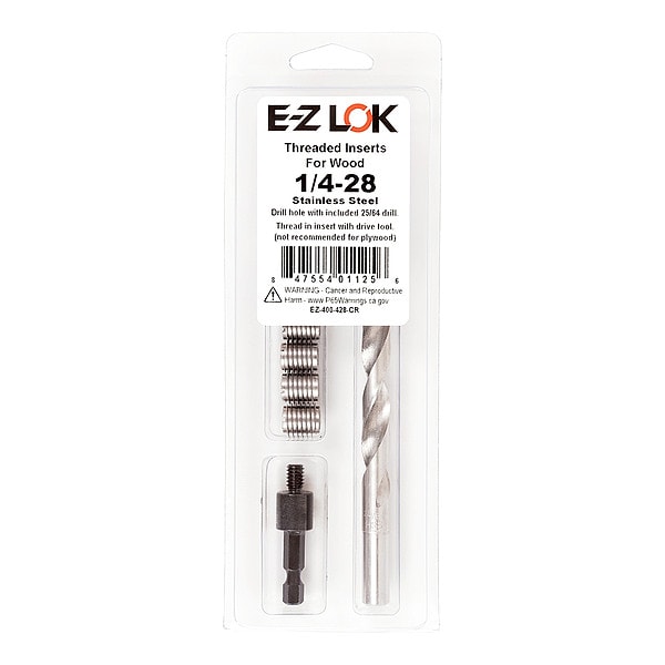Thread Repair Kit, Knife Thread Inserts, 18-8 Stainless Steel, 6 Inserts