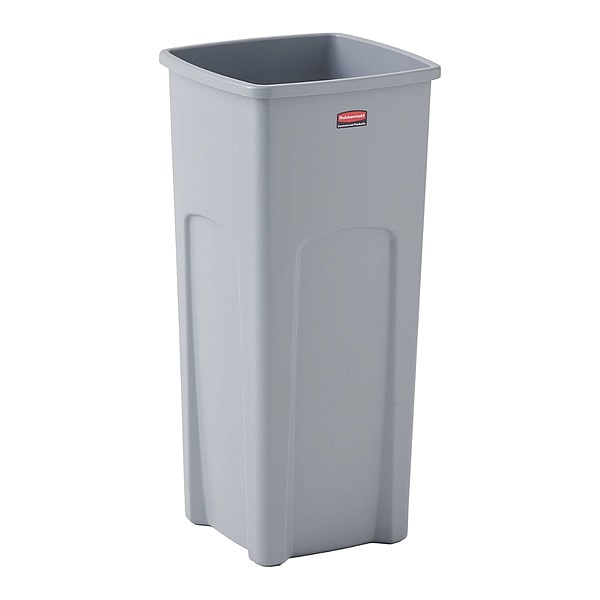 Trash Can, Oval, Silver, 23 gal.
