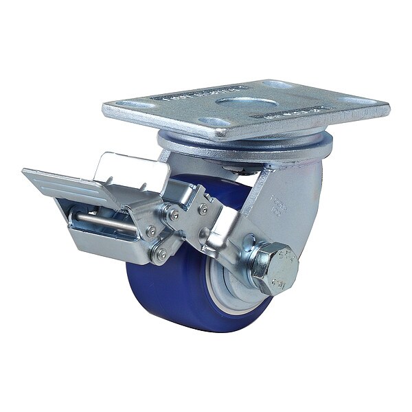 Plate Caster, Swivel, Polyurethane, 145mm H