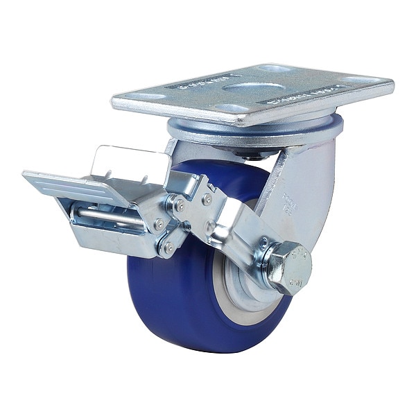 Plate Caster, Swivel, Polyurethane, 167mm H