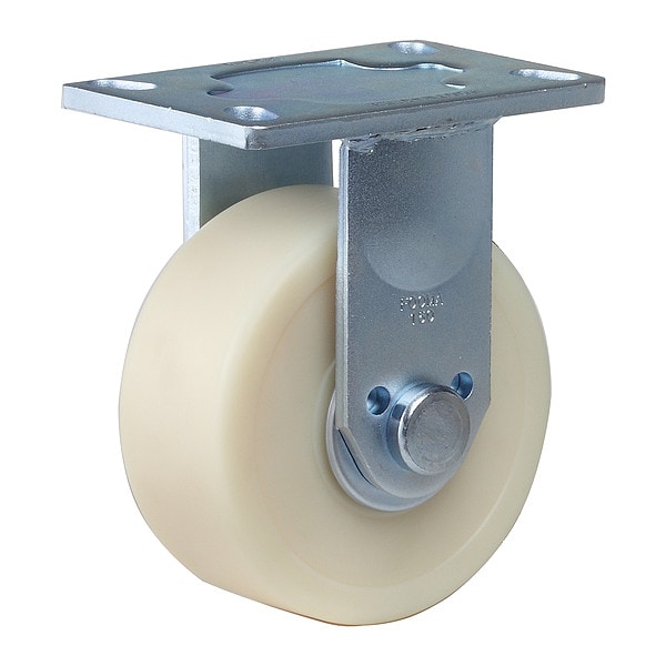 Plate Caster, Rigid, Nylon, 190mm H