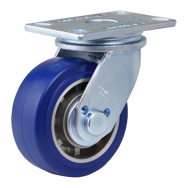 Plate Caster, Swivel, Polyurethane, 190mm H