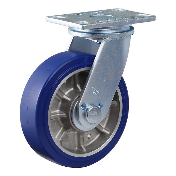 Plate Caster, Swivel, Polyurethane, 257mm H