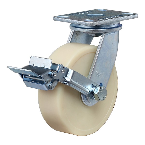 Plate Caster, Swivel, Nylon, 257mm H