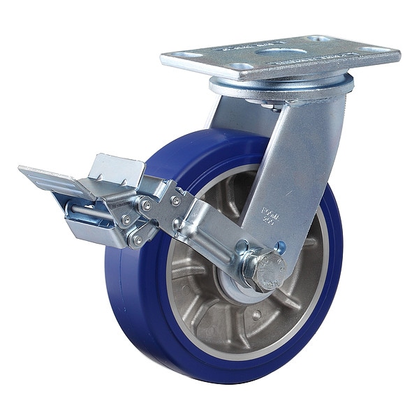 Plate Caster, Swivel, Polyurethane, 257mm H