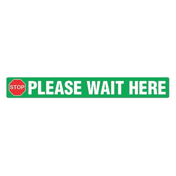 Social Distance Floor Sign, 3 in H, 24 in W, Vinyl, Rectangle, English, FS-324-001, PK5