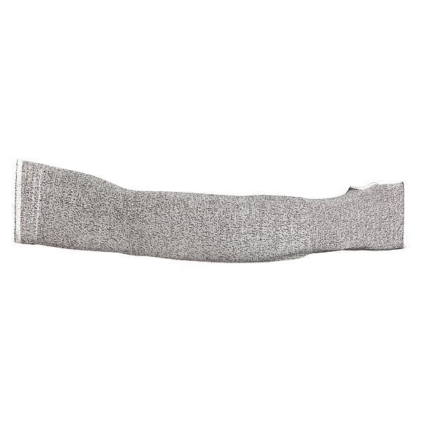 Cut-Resistant Sleeve, Cut Level A5, Seamless Knit, 18 in Length, Thumbhole, Gray/White, M, PR