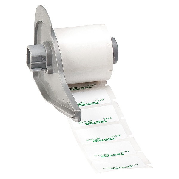 Pre-CutLabelStockRoll, Green/White, Gloss