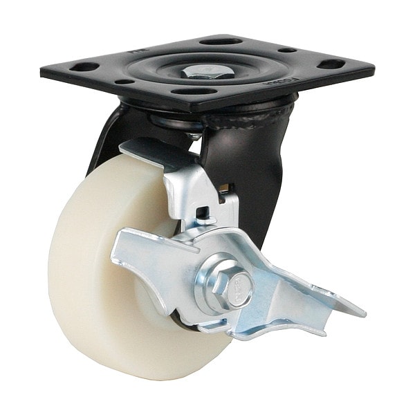 Plate Caster, Swivel, Polyurethane, 136mm H